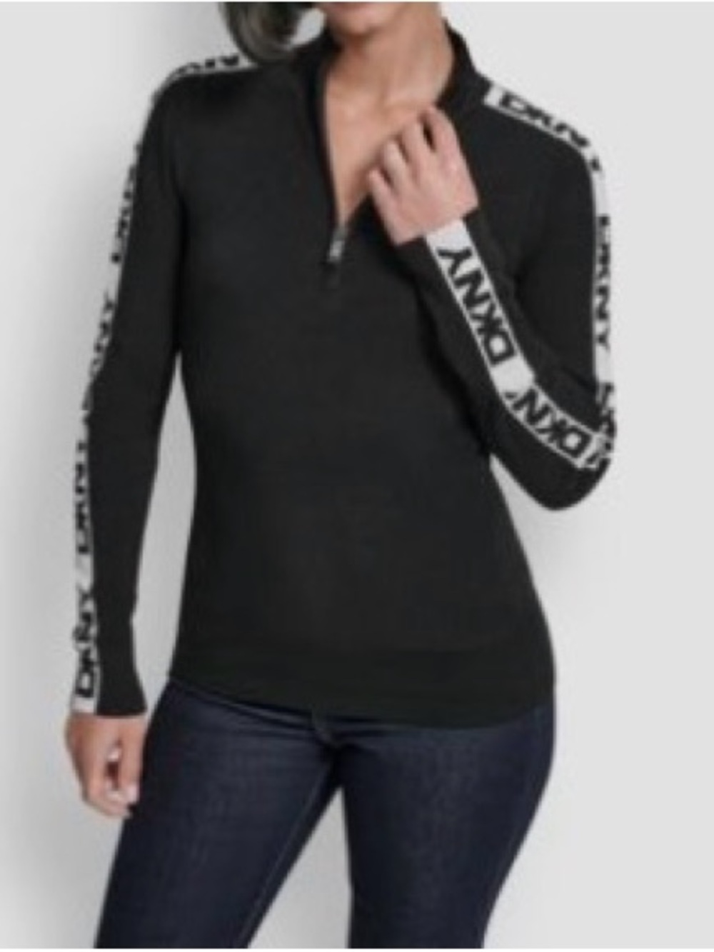 NWT DNKY Women’s Quarter Zip Mock Neck Sweater